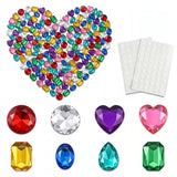 Patpat 128 Pcs Acrylic Diamond Jewels Set Large 1 Inch Assorted Shapes With Adhesive Dots For Diy Crafts Decorations And Creativ