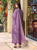 Gosriki Women'S Rayon Viscose Straight Embroidered Kurta With Pant & Dupatta (Parimala Purple-Gs_Xl_Purple_X-Large),Purple,,B0DV4D213V