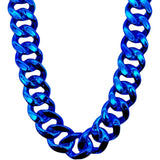 LCPQMZGH Plastic Hip Hop Chain Necklace, 80s 90s Costume Accessory, Men's Chunky Necklace, Big Chunky Gold Chain, 36, Blue