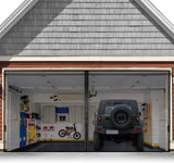 Garage Door Screen for 1 Car 10x8FT, Magnetic Screen Garage with Retractable Fiberglass Mesh and Heavy Duty Weighted Bottom, Eas