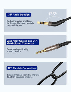 Mr Rex 3.5mm to 2.5mm Aux Cable Cord for Bose 700 QuietComfort QC45 QC35II QC35 QC25 Noise Cancelling Headphones, JBL E45BT E55B