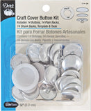 Dritz 11436 Craft Cover Button Kit with Tools, Size 36 7/8Inch, 14Sets