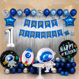 FI FLICK IN 52 Pcs Space Theme 1st Birthday Decoration Kit with Balloons & Foils