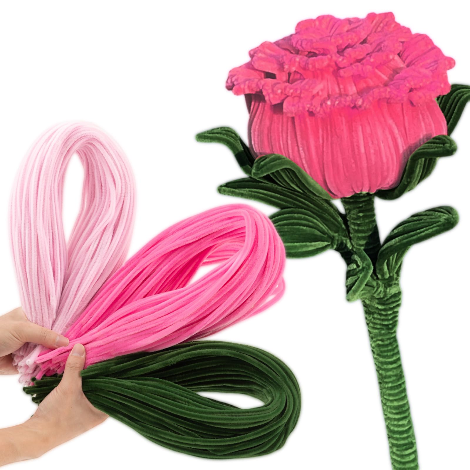 Peryiter 300 Pieces 24 Inch Extra Long Pipe Cleaners Chenille Stems Craft Supplies Bulk for DIY Art and Craft Projects Creative 