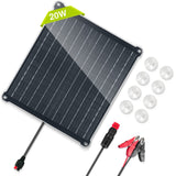 Newpowa 20 Watt Solar Car Battery Charger Maintainer 20W 12V Waterproof Solar Trickle Charger for Motorcycle Car Boat Marine RV