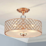 Saint Mossi Semi Flush Mount Ceiling Chandelier, 3-Light Modern K9 Crystal Ceiling Light Fixture for Dining Room,Livingroom,Bedr