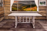 Montana Woodworks Collection Trestle Based Dining Table, Ready To Finish