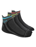 U.S. Polo Assn.. MenS Es006 Ankle Length Striped Socks Pack Of 3(Es006P3_BlackBlackBlack_Free Size)