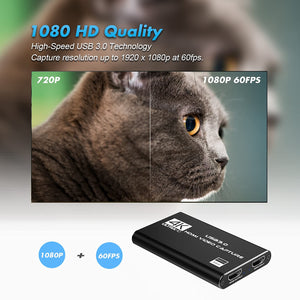 DIGITNOW Audio Video Capture Card,4K HDMI USB 3.0 Capture Adapter Video Converter 1080P 60fps Portable Capture Device for Video