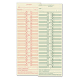 Tops Time Cards, Semi-Monthly, 2-Sided, 3-1/2 X 10-1/2, Manila, Green/Red Print, 500-Count (1276)