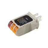 Power Gear Receptacle Tester, Standard 3Wire, Circuit Analyzer, 110125 VAC, 6 Visual LED Tests, ETL Listed 50542 Gray