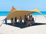 BESTSET 10 10ft UPF50+ Beach Tent Sun Shelter, Windproof Stable Outdoor Pop Up Beach Shade Canopy for Camping, Fishing, Backyar