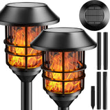ZOOHAR Solar Pathway Flame Lights - Outdoor Solar LEDs with Metal Construction, Waterproof, Perfect for Gardens, Pathways, Patio