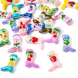 Craftdady 22Pcs 3D Boot Beads Lampwork Glass Enamel Beads Fruit Cherry Flower Heart Pattern Spacer Bead for Jewelry Making Neckl
