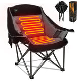 Northroad XL Heated Camping Chair, Oversized Heated Chairs,Portable Folding Heated Lawn Chair W/3 Control Levels for Outdoor Hik