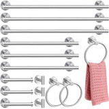 Gisafai 15 Piece Bathroom Hardware Set, 23.6 Inch Brushed Towel Bar Ring Toilet Paper Holder Robe Towel Hook, Sus304 Stainless S