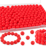 Kovict 145pcs Silicone Beads, 15mm Silicone Beads for Keychain Making, Pens Bracelet Necklace DIY Crafts(Scarlet red)