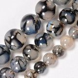 Zenkeeper 116Pcs Dragon Vein Agate Beads for Jewelry Making 6 MM Smooth Round Loose Gemstones Beads for Bracelet Making