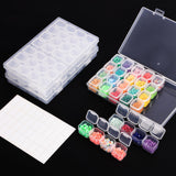 SGHUO Diamond Art Painting Bead Storage 3 Pack 28 Grids Diamond Art Accessories Boxes Plastic Organizer, Bead Organizer