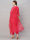 Gosriki Women'S Cotton Blend Straight Printed & Embroidered Kurta With Pant & Dupatta (Radha Rani-Nw-Gs_M_Pink_Medium),Pink,,B0CDCM5LTX