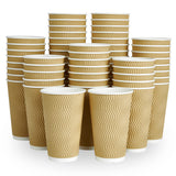 DAILYPACK 16 OZ Coffee Cups, 90 Count Insulated Ripple Wall Paper Hot Coffee Cups for Hot Beverage