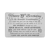 DEGASKEN Granddaughter 19th Birthday Card - Happy 19th Birthday Card for Granddaughter - Birthday Gifts for 19 Year Old Granddau