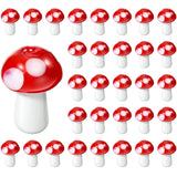Hicarer 50 Pcs Mushroom Glass Beads Charms Red Handmade Glass Smooth Loose Spacer Beads Ornament for DIY Jewelry Craft Necklace 