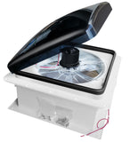 Rvlovent 12V Rv Roof Fan Vent 14'' 3 Speed Reversible Manual Lift Trailer Camper Van Lid (Smoke)