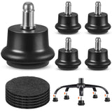 Bell Glides Replacement Office Chair Swivel Caster Wheels to Fixed Stationary Castors,with Separate Self Adhesive Felt Pads for 