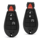 Key Fob Replacement Two Keyless Entry Remote Control Car Keys 4 Button 433MHz FIt for 2013-2018 Dodge Ram 1500 2500 3500 GQ4-53T