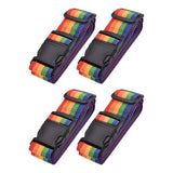Uxcell Luggage Straps Suitcase Belts With Buckle Label, 2X78 2Mx5Cm Adjustable Pp Travel Bag Packing Accessories, Multi Color (R