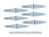 QCAA Light Strap Hinge, Steel, 3, Zinc Plated, 6 Pack, Made in Taiwan