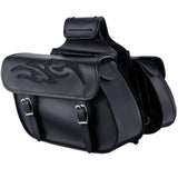 Dream Apparel Faux Leather Motorcycle Saddle Bags Throw Over Saddlebags, PVC Motorcycle Side Bags for Honda Shadow Sportster Sof