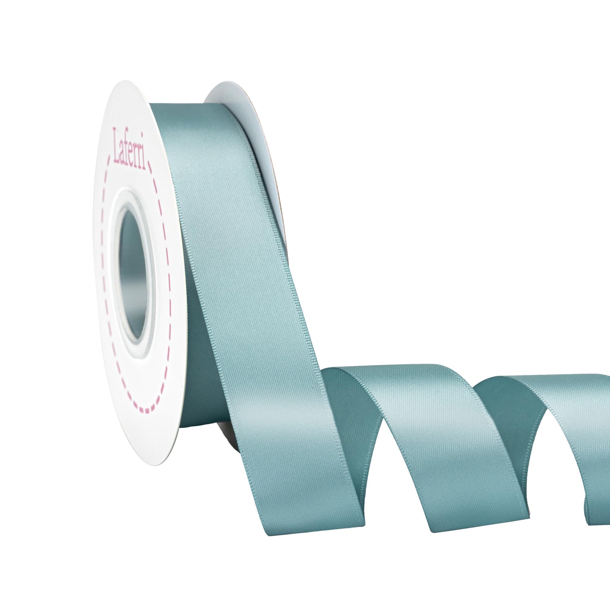 Laferri Double Faced Nile Blue Satin Ribbon,1 X 25 Yards,Fabric Ribbon Use for Gift Wrapping DIY Craft Floral Bouquets Wedding P