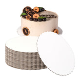 Fit Meal Prep [20 Pack] 8 Inch Cake White Cardboard Disposable Cake Bottoms Pizza Circles Round Base Stand for Desserts and Past