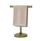 RUMOSE 13 Inch Antique Brass Towel Bar Stand Hand Holder Bathroom Kitchen Vanity Countertop T-Shape Towel Rack Free Standing Sta