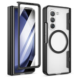 Maxdara for Z Fold 5 Case [Compatible with Magsafe], with Hinge Protection and Built-in Screen Protector Magnet Magnetic Translu