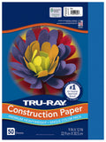 Tru-Ray Heavyweight Construction Paper, Blue, 9 x 12, 50 Sheets