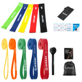 WIKDAY Resistance Bands, Pull Up Bands, Workout Bands for Exercise with Door Anchor, Loop Resistance Band Set, Elastic Bands for