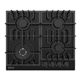 Empava 24 Inch Built-in Gas Cooktop with 4 Sealed SABAF Burners, Tempered Glass Surface LPG/NG Convertible, Flame Out Protection