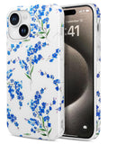 J.west Floral Compatible with iPhone 15 Case, Soft TPU Floral Design, Cute Flower Pattern Shockproof Bumper Phone Case Cover for