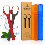 Zayoraa Copper Tongue Cleaner Scraper For Adults & Kids, Pack Of 2 | Pure Copper Tongue Scrapers With Travel Cases | For Fresh B
