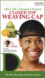 Donna Olive + Vitamin E Treatment Wig Cap - Closed Top Weaving Cap for Hair Care, Hair Accessories, and Hair Bonnet for Sleeping