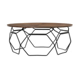 Cosmo Walnut Veneer Coffee Table With Black Metal Base