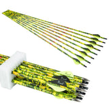 Pinals Archery 28 300 340 350 400 Spine Carbon Hunting Arrows for Compound Recurve Bow Practice Target 28 Inch Camo Arrow Shaft 