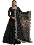 Fashion Basket Georgette Anarkali Dress for Women Black