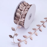 Rose Gold Leaf Ribbon 20Yards Leaves Trim Rope Artificial Leaf Ribbon for Garland Gift Wrapping Party Wedding Home Decorations