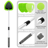XINDELL 29-inch Windshield Cleaner Tool - Car Interior Cleaning Brush Kit with Extendable Handle, 4 Microfiber Towel Pads, Auto