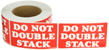 Aviditi Tape Logic 3 x 5, Do Not Double Stack Red/White Warning Sticker, for Shipping, Handling, Packing, and Moving (1 Roll 