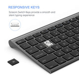Wireless Keyboard and Mouse, Vssoplor Rechargeable Quiet Full-Size Keyboard and Mouse Combo Set Ultra Slim Design for Laptop, PC